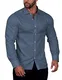 COOFANDY Herren Muscle Fit Hemden Faltenfreies Langarm Lässiges Hemd mit Knöpfen, Dunkelgrau,M