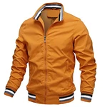 AIEOE Bomberjacke Herren Leichtes College Jacke Windbreaker Sportjacke Orange/Gelb/Braun