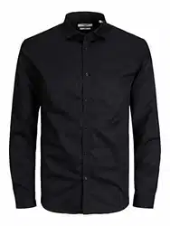 JACK & JONES JPRBLACARDIFF Shirt L/S NOOS Schwarz/Dunkelblau