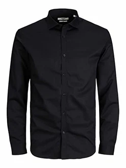 JACK & JONES JPRBLACARDIFF Shirt L/S NOOS Schwarz/Dunkelblau