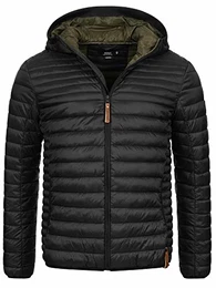 Herren Bowers Steppjacke in Daunenjacken-Optik Winterjacke Übergangsjacke Black M