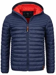 Indicode Herren Bowers Steppjacke in Daunenjacken-Optik Winterjacke Übergangsjacke Navy