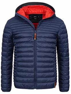 Indicode Herren Bowers Steppjacke in Daunenjacken-Optik Winterjacke Übergangsjacke Navy