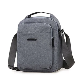 Umhängetasche Herren Schultertasche Crossbody Herrentasche Handytasche Herrenhandtasche Kleine Umhängen Tasche Shulder Bag Messenger für Freizeit Urlaub Ausflug Spaziergang Wandern(Grau)
