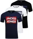JACK & JONES Herren Harry Logo Tee 3er Tee SS Crew Neck, 3PK HL 1, M