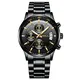 CRRJU Herren Uhr wasserdichte Chronographen Armbanduhr Männer Edelstahlarmband Business Analog Quarzuhr mit Kalender (Schwarz Gold)