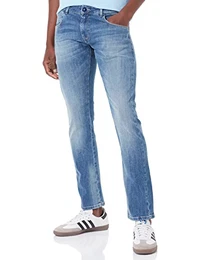 Herren Slanke katoenen stof Slim ScottTZ, Sky Blue Wash, 34W / 32L EU