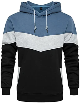 PADOLA Unisex Hoodie Patchwork Pullover Herren Langarm Sport Sweatshirt Kapuzenpullover mit Tasche PADOLA Unisex Hoodie Patchwork Pullover Herren Langarm Sport Sweatshirt Kapuzenpullover mit Tasche