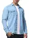 Indicode Herren Mike Hemd mit 2 Brust-Tasche aus Baumwolle   Herrenhemd für Männer Blue Wash L