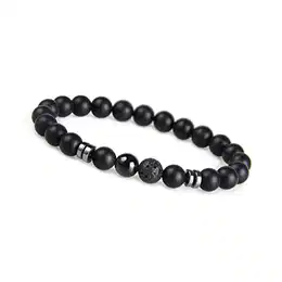 Chakra Perlenarmband aus Onyx Natursteinperlen I Kugelarmband mit Jaspis Perle I Armband Männer (Schwarz) - Geschenk für Ihn