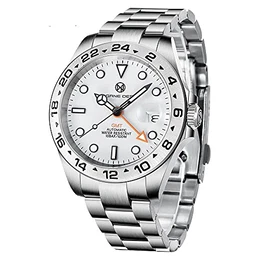 herrenuhr automatik GMT Business Sports Mechanisch Herrenuhren Wasserdicht 100M Analogue Edelstahl Armbanduhr für Männer