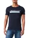 TOM TAILOR Denim Herren T-Shirt mit Logoprint 1030693, 10668 - Sky Captain Blue, M