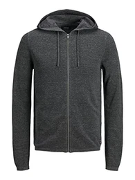 Herren JJEHILL Knit Cardigan NOOS 12190154, Dark Grey Melange/Melange, L