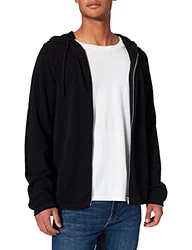 JACK & JONES Strickjacke Kapuze Reißverschluss JJEHILL Knit Cardigan NOOS 12190154 Schwarz