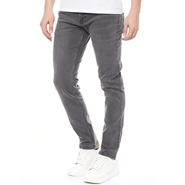 Smith & Solo Jeans Herren - Slim Fit Jeanshose, Hosen Stretch Modern Männer Straight Jungen Hose Cut Basic Washed (32W / 32L, Alex Grau)