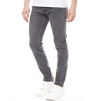 Smith & Solo Slim Fit Jeans Herren Straight Hose Basic Washed Grau
