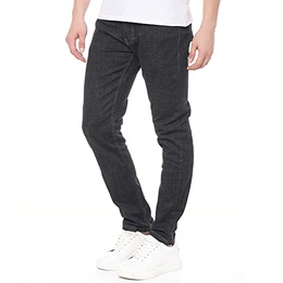 Smith & Solo Jeans Herren - Slim Fit Jeanshose, Hosen Stretch Modern Männer Straight Jungen Hose Cut Basic Washed (32W / 32L, Jake Schwarz)