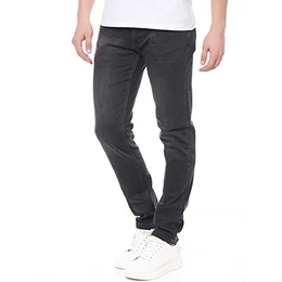 Jeans Herren - Slim Fit Jeanshose, Hosen Stretch Modern Männer Straight Hose Cut Basic Washed (28W / 30L, Alex Anthrazit)