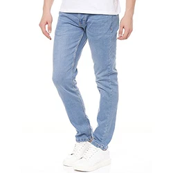 Smith & Solo Slim Fit Jeans Herren Straight Hose Basic Washed Hellblau