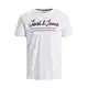 JACK&JONES Mens JJHERRO Tee SS Crew Neck T-Shirt, Bright White, M