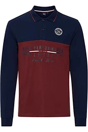 Reidar Herren Longsleeve Langarmshirt Shirt mit Polo-Kragen, Größe:M, Farbe:Cabernet (191724)