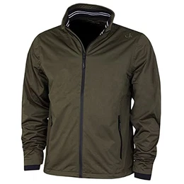 Herren Kragen Details wasserdichte Golfjacke - Khaki/Schwarz - M