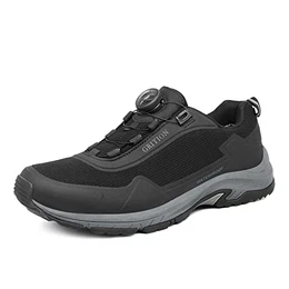 Wanderschuhe Herren Wasserdicht Mid Trekking-& Wanderhalbschuhe Leichte Wanderstiefel Outdoorschuhe Bequeme rutschfeste Outdoor Trekkingschuhe Knöchel Schuhe Schwarz MEHRWEG (43 EU)