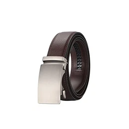 DUCIBUTT Gürtel Herren Leder Automatik Ratsche Ledergürtlel mit Automatikschließe für Männer Business Jeans Hose Anzug Hemd Automatic Belts 35mm Breit-150cm, Braun