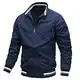 AIEOE Herren Bomberjacke Winter Warm Baumwolle Gefüttert College Jacke Winddicht Stehkragen Elastische Rippenbündchen Saum Übergangsjacke mit Taschen XXL, EU L