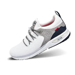 Sportlicher Sneaker mit Memory Foam im sportlichen Design, elastische Schnürsenkel, atmungsaktiv, Weiß, 43 EU