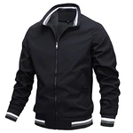 AIEOE Bomberjacke Herren Leichtes College Jacke Windbreaker Sportjacke Schwarz/Dunkelblau/Blau