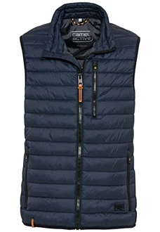 camel active Herren leichte Steppweste ohne Kapuze aus recyceltem Polyester