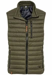 camel active Herren leichte Steppweste ohne Kapuze aus recyceltem Polyester Olive-Braun