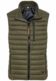 Herren leichte Steppweste ohne Kapuze aus recyceltem Polyester Olive-Braun menswear-46