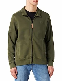 Herren Sweatjacke aus Baumwolle Oliv-Braun Menswear-XXL