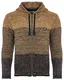 Carisma Herren Strickjacke für Winter und Übergang • Angenehme Männer Freizeit-Jacke mit Farbverlauf • Herren Zipper mit Seitentasche 7397 Camel L