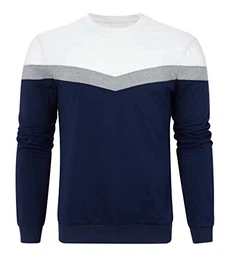Sweatshirts für Herren Crewneck Hoodie Pullover Sweatshirt Blau Lässig Arbeitspullover Herbst Winter Langarmshirts Unisex M