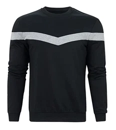Crewneck Sweatshirt Herren Lässig Pullover Sweater Schwarz Herbst Winter Langarm Hoodie Sweatshirt Unisex Sport Sweatshirt M