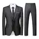 KUDORO Herren Anzüge 3-teilig Slim Fit Einreihig Zwei Knöpfe für Hochzeit Business Anzug Herren Formell Sakko Weste Hose(Dunkelgrau,M)