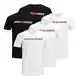 JACK & JONES Herren Shirts T-Shirts Logo Tee Crew Neck 5er Pack, Farbe:Mehrfarbig, Artikel:- White/White/White/Black/Black, Größe:M