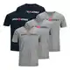 JACK & JONES Herren Shirts T-Shirts Logo Tee Crew Neck 5er Pack, Farbe:Mehrfarbig, Artikel:- Grey/Grey/Grey/Navy/Navy, Größe:M
