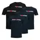 JACK & JONES Herren Shirts T-Shirts Logo Tee Crew Neck 5er Pack, Farbe:Mehrfarbig, Artikel:- Navy/Navy/Navy/Black/Black, Größe:M