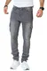 Styleko Herren Cargo Jeans Hose Herren Jeans Hose für Männer Jungen Regular Slim fit Denim Destroyed Jogger Freizeithose Casual Jeans Pants Jeans Herren Stretch  7 Tasc 8004 (Grey- Guertel, 32)