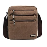 Vohoney Herren-Schultertaschen Umhängetasche Herrentasche Klein Crossbody Bag Handtasche Messenger Bag Handgelenktasche Canvas Vintage Shoulder Bag Braun