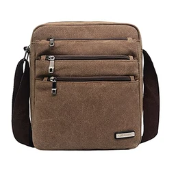Herren-Schultertaschen Umhängetasche Herrentasche Klein Crossbody Bag Handtasche Tasche Umhängen Messenger Bag Handgelenktasche Canvas Vintage Shoulder Bag (Braun Umhängetasche)