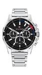 Tommy Hilfiger Herren Analog Quarz Uhr mit Edelstahl Armband (1791936) silber (1791936)