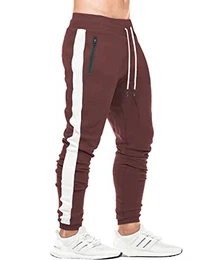 Herren Jogginghose Fitness Sporthose Baumwolle Slime Fit Hose Joggers Streetwear Freizeithose Laufen Trainningshose Rot M