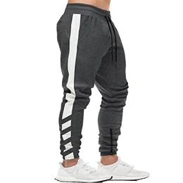 Herren Jogginghose Fitness Sporthose Baumwolle Slime Fit Hose Joggers Streetwear Freizeithose Laufen Trainningshose Dunkelgrau-1 M