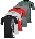 JACK & JONES Herren Logo Tee SS O-Neck 5er-Pack 5