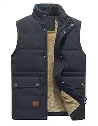 Fleece Weste Herren Warm Ärmellos Übergangsjacke Herbst Winter Freizeit Weste Viele Taschen Angelweste Männer Dunkelgrau M